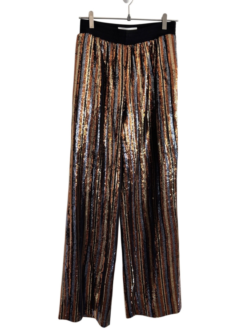 NWT Robert Rodriguez Sequin Party Striped Wide Leg New Year's Eve Holiday Pant